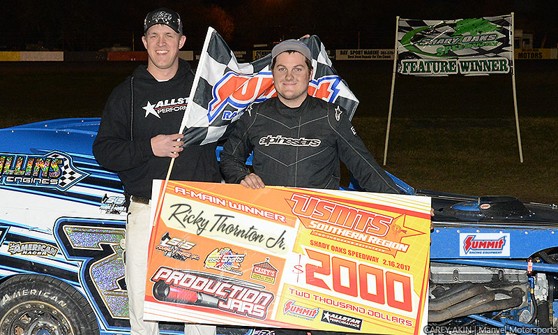 Thornton fourth winner in four races, snares USMTS opener at Shady Oaks Speedway Thornton fourth winner in four races, snares USMTS opener at Shady Oaks Speedway
