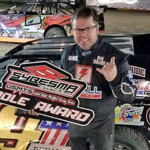 Joe Duvall garnered the Sybesma Graphics Pole Award during the Summit Racing Equipment USMTS Southern Region event at the West Texas Raceway in Lubbock, Texas, on Friday, May 5, 2017.
