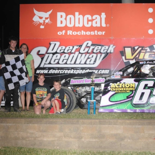 Me with my family in victory lane