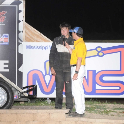 Getting interviewed in victory lane