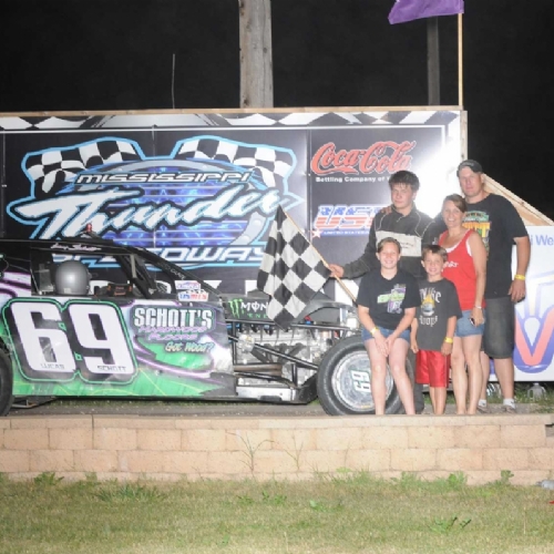 Me and my family in victory lane