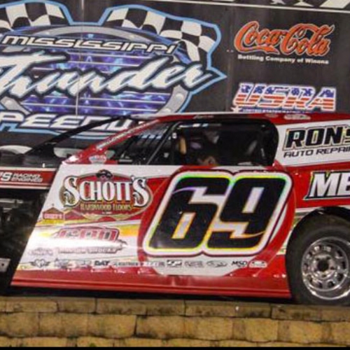 Victory lane at the Mississippi Thunder Speedway in Fountain City, Wis., on Friday, April 29, 2016.