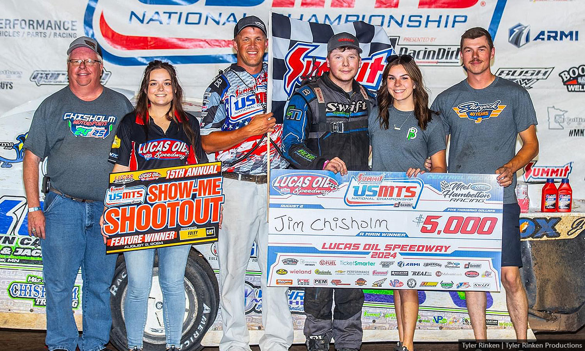 Chisholm outduels Phillips in a dandy as USMTS Slick Mist Show-Me Shootout opens at Lucas Oil Speedway Chisholm outduels Phillips in a dandy as USMTS Slick Mist Show-Me Shootout opens at Lucas Oil Speedway