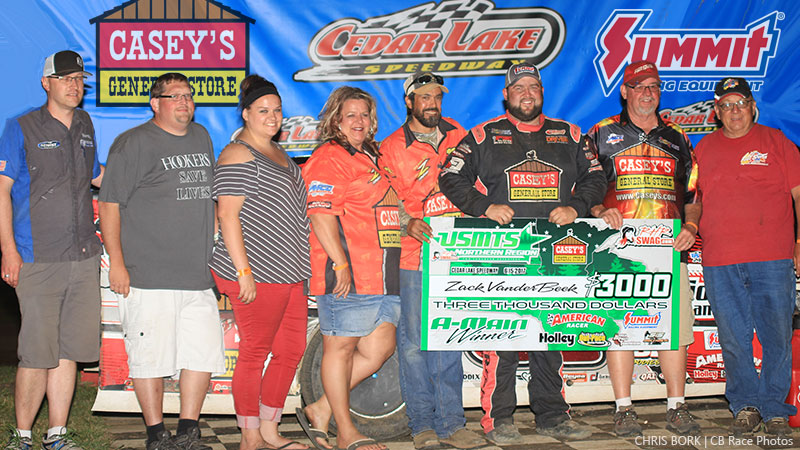 VanderBeek vaults into victory lane at Cedar Lake Speedway VanderBeek vaults into victory lane at Cedar Lake Speedway