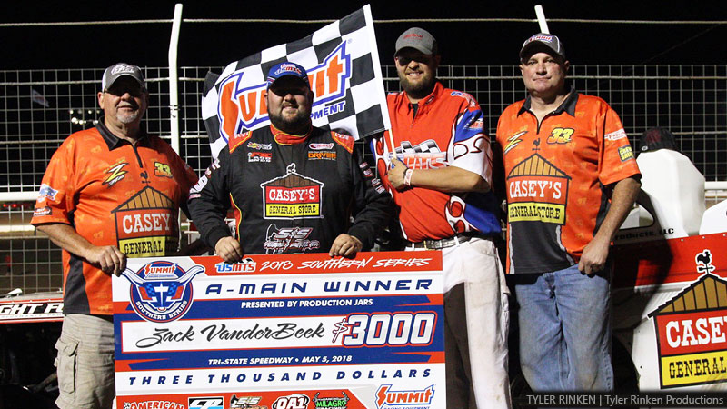 Last-second heroics propel VanderBeek into USMTS winners circle at Tri-State Speedway Last-second heroics propel VanderBeek into USMTS winners circle at Tri-State Speedway